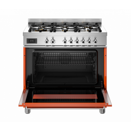 BERTAZZONI PRO9 6L 1E AR T Κουζίνα Ηλεκτρική με Εστίες Αερίου 90cm Πορτοκαλί